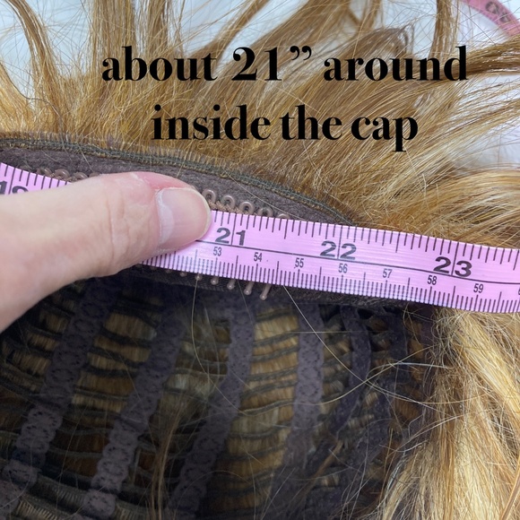 wig SHAKE-N-GO red / blonde 19" long average straight bangs synthetic 5.4oz Mod - Picture 10 of 17